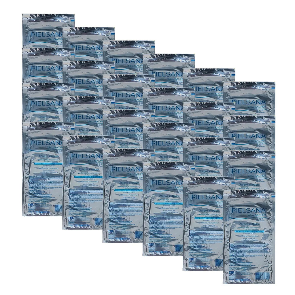 Kit 24x Curativo Pielsana Óleo Sachet Gaze De Rayon 7,5x40cm