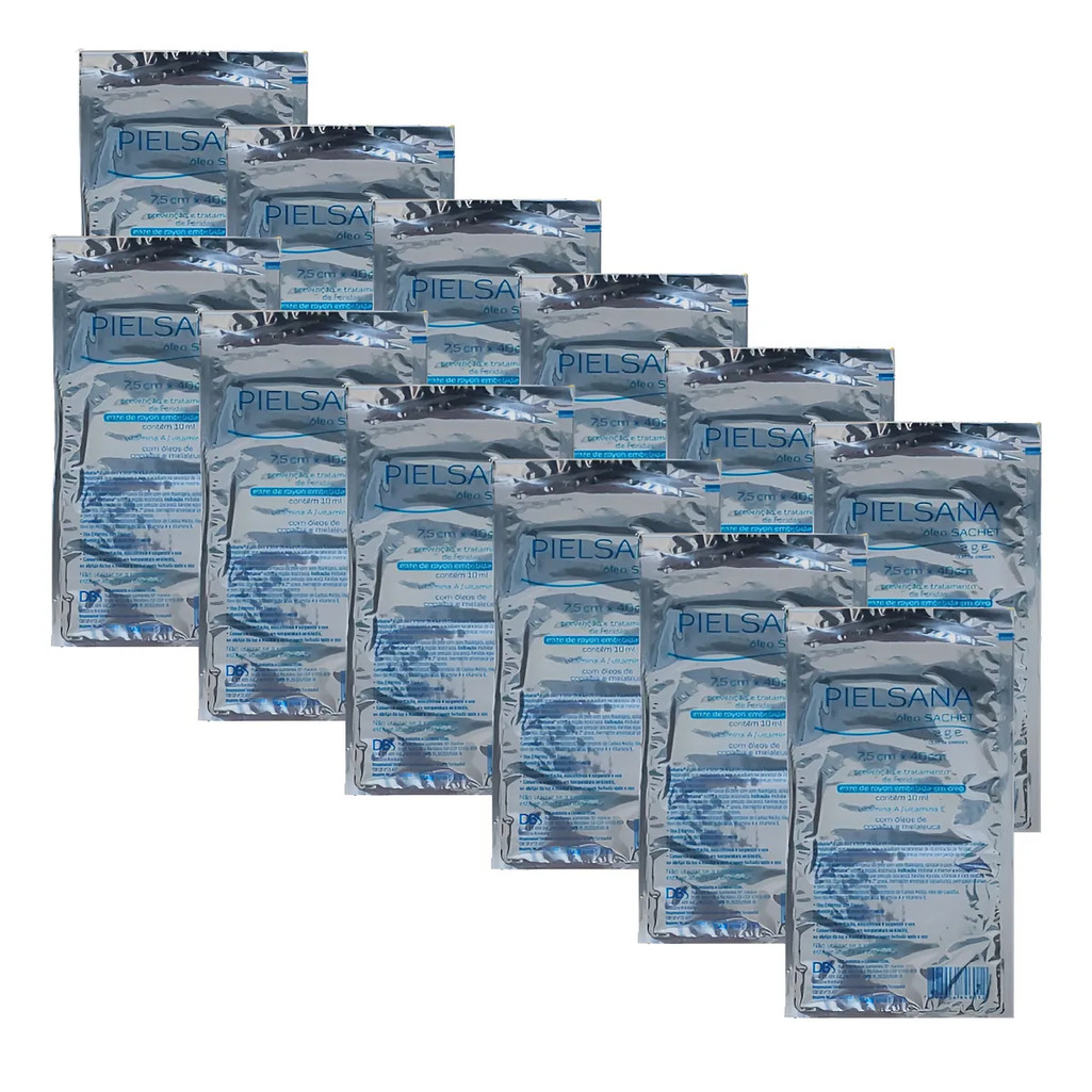 Kit 12x Curativo Pielsana Óleo Sachet Gaze De Rayon 7,5x40cm