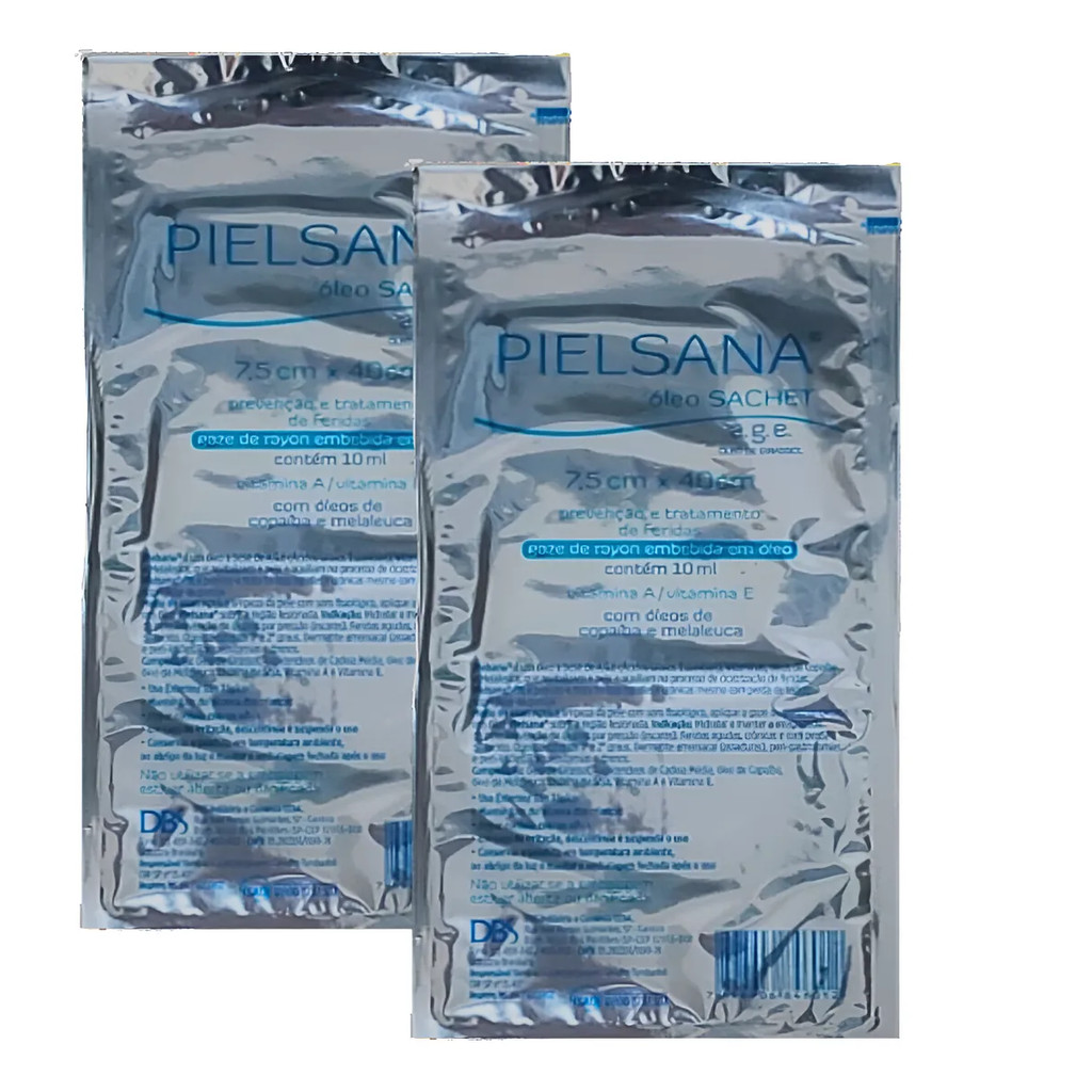 Kit 2x Curativo Pielsana Óleo Sachet Gaze De Rayon 7,5x40cm