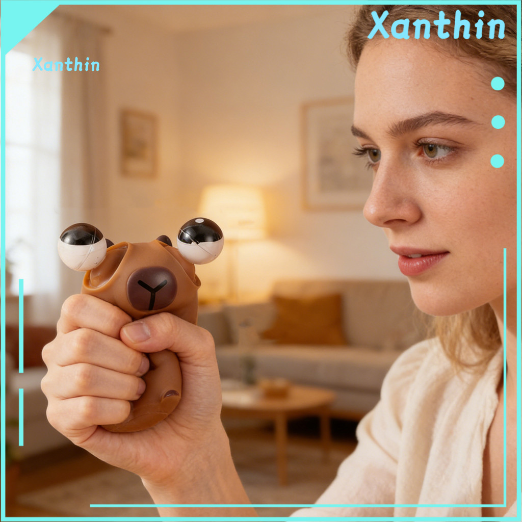 Stress Relief Capybara Toy Tpr Popping Eye Squeeze – Soft Ball Anxiety Fidget for Kids Adults Cute Sitting for Relaxat
