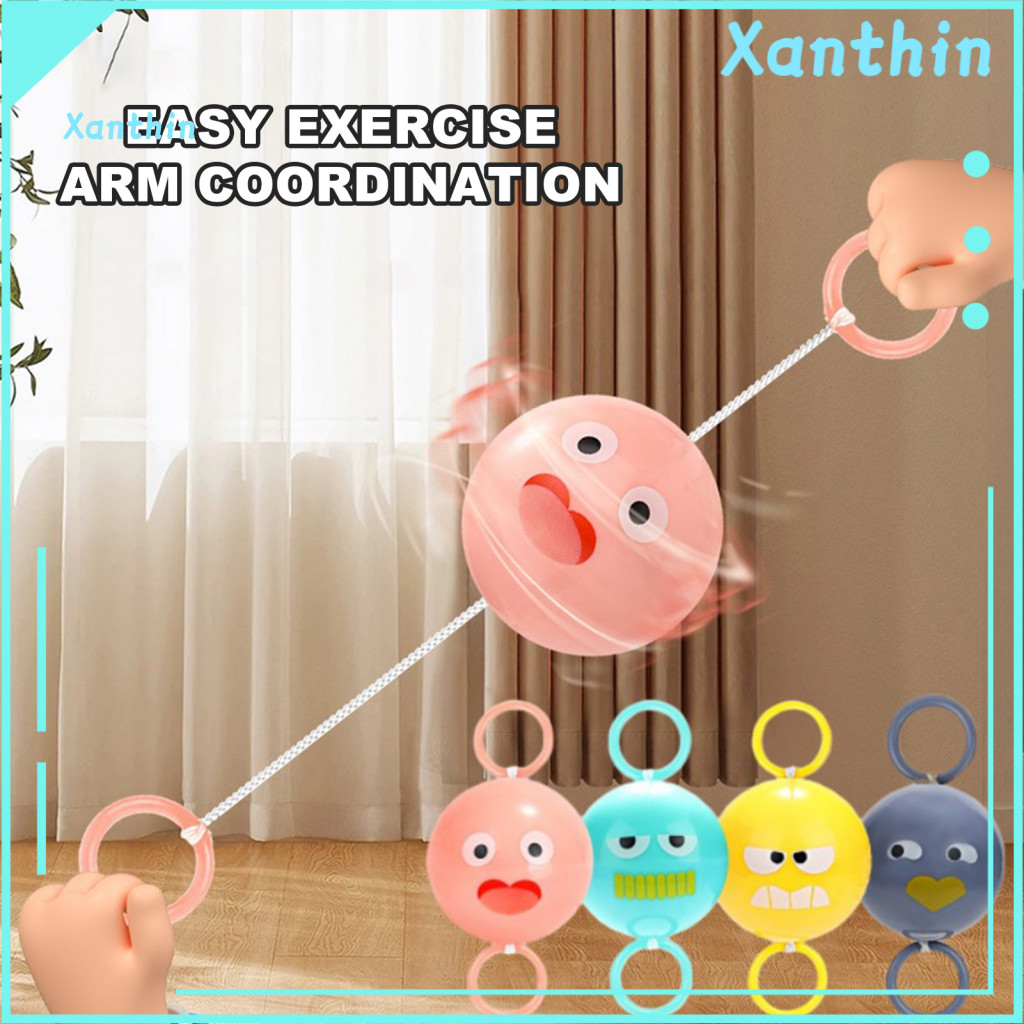 Kids Spinner Ball Toy Light-up Pull Rope Whistle Led Glowing for Adults – Fun Cartoon Expression Wind Gift for Boys Gi