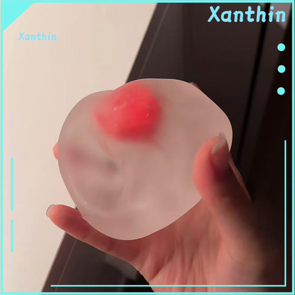 Squeeze Toy Soft Stress Ball Strawberry Relief Transparent Jelly Fidget Tpr Portable Travel for Kids Adults Relaxing Han
