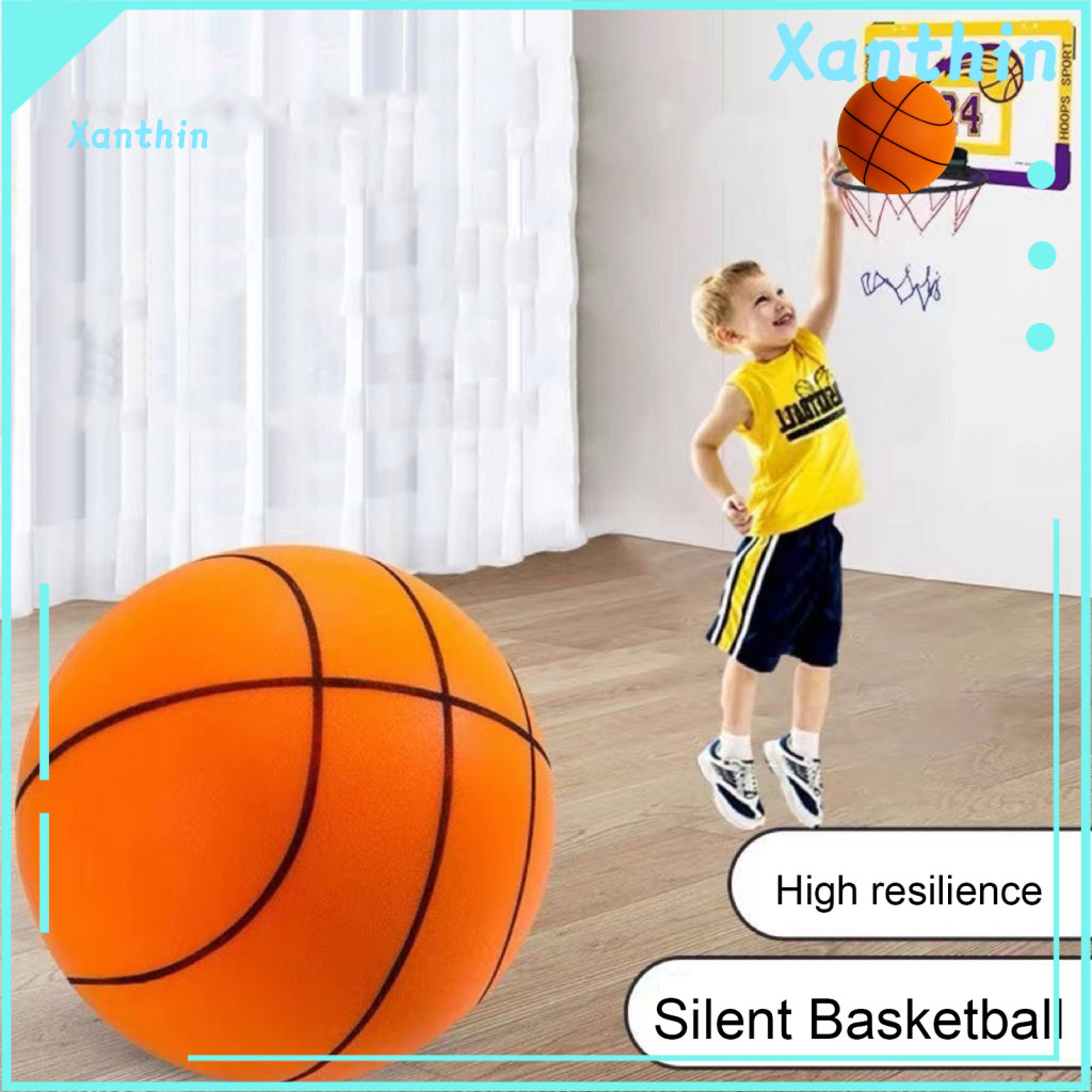 Noise-reducing Basketball Silent Quick Rebound Low Noise Training Ball with Hoop for Adults Kids – Indoor Outdoor Use
