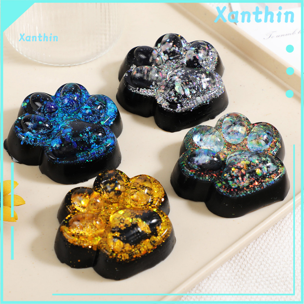Cat Paw Shape Toy Squeeze Glitter Black Stress Relief – Soft Tpr Fidget Ball for Kids Teens Adults Pinch Claw for Rela
