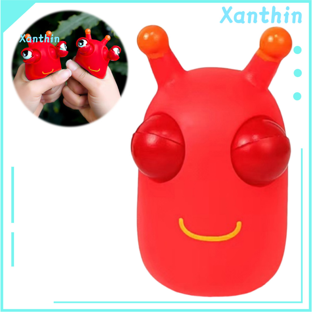 Kids Worm Toy Popping Eye Cabbage – Colorful Caterpillar Squeeze Stress Relief Fidget Sensory Ball for Teens Adults So