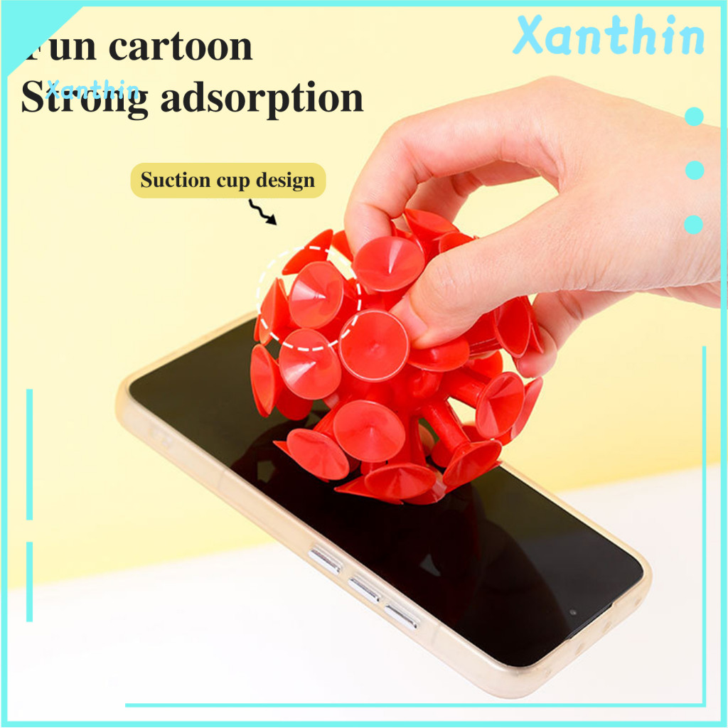 Suction Cup Ball Toy Kids Game 9cm 3d Stress Relief Reusable Tpr Sticky Toss Lightweight Portable Sphere for Adults for