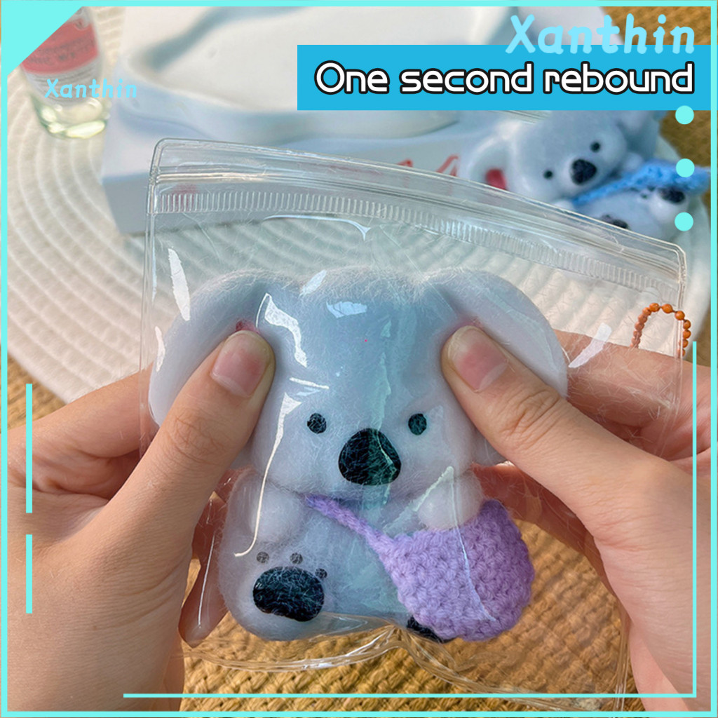 Cartoon Koala Toy Squeeze Handmade Soft Stress Relief Fidget Ball for Kids Teens Adults Sensory Pinch Animal for Relaxat