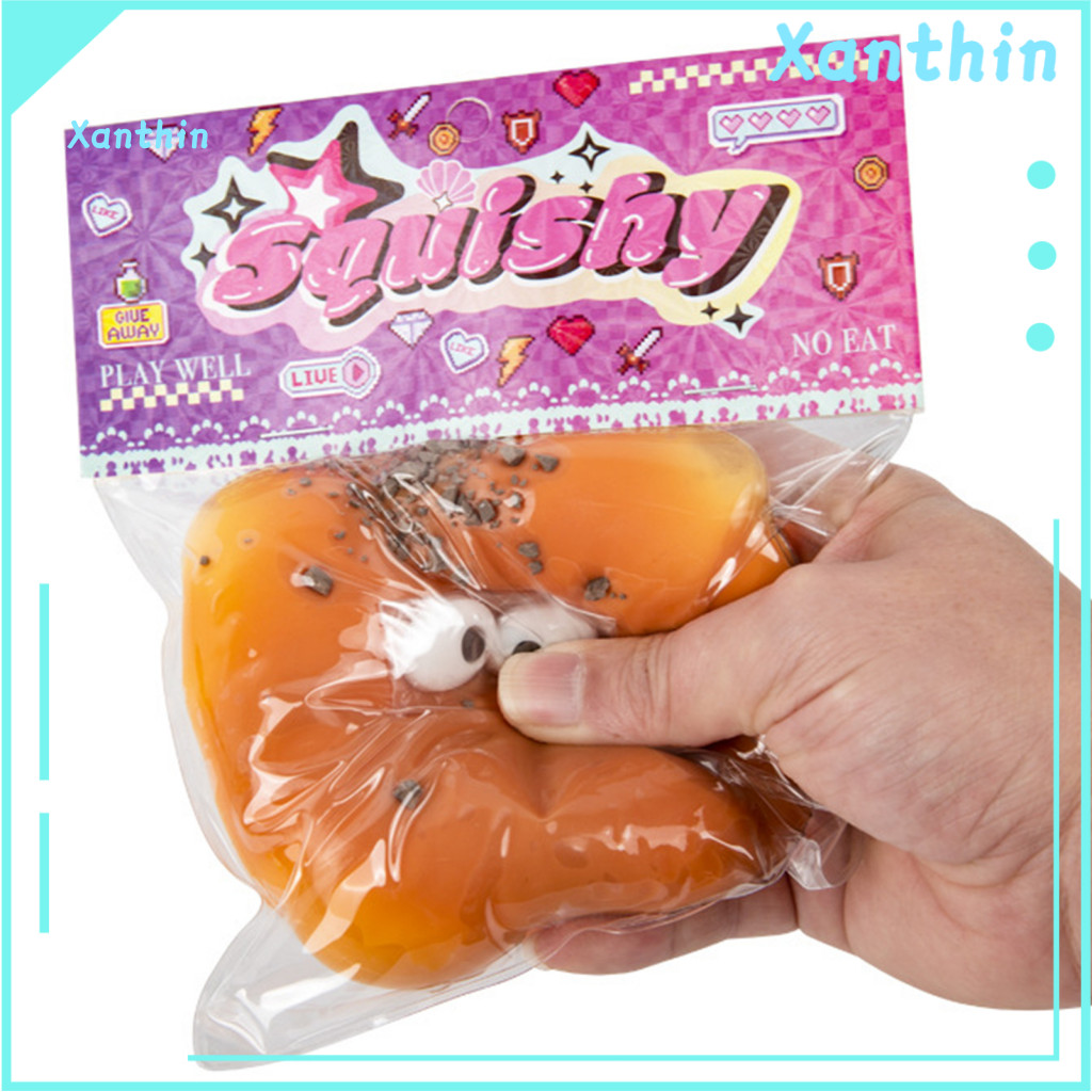 Slow Stress Ball Relief Toy Cartoon Chocolate Squeeze Big Eyes Fidget Pinch Decompression Relaxation for Kids Adults Fun