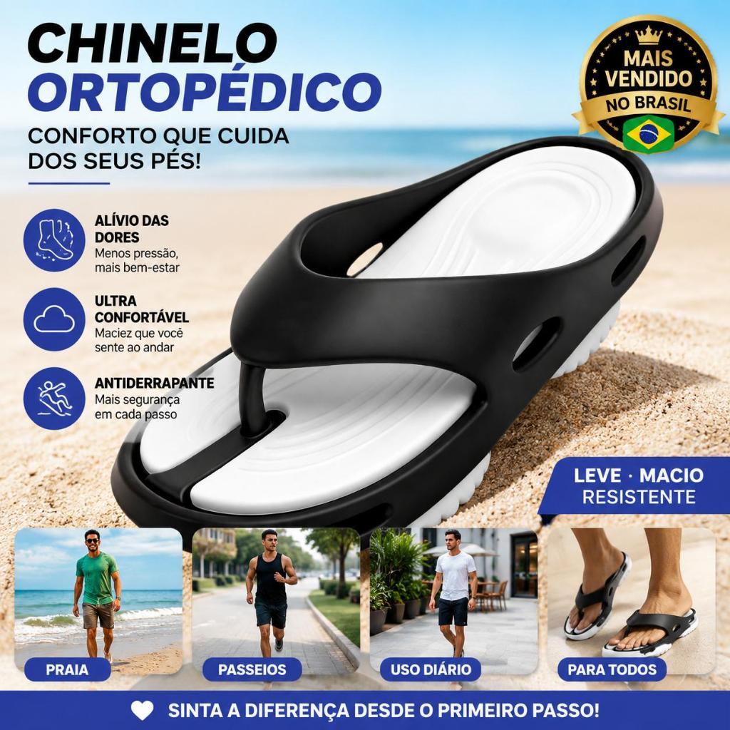 Chinelo Masculino EVA Macio Estilo Urbano Leve Confortável Sandália Ortopédica Todas as Ocasiões