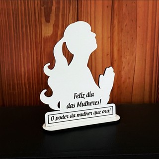 Kit de Lembrancinha Mulher Orando Religiosas Dia Religioso Personalizado em MDF