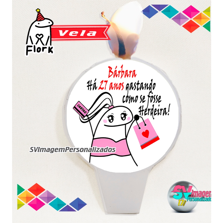 Festa Flork Mulher Gastando como se Fosse Herdeira Vela de Aniversário Bolo Bento Cake Envio Rápido