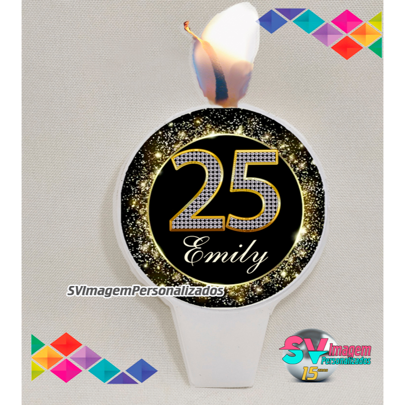 Festa Mulher Feminina Brilho Diamante Vela de Aniversário Personalizada Decoração Bolo Envio Rápido