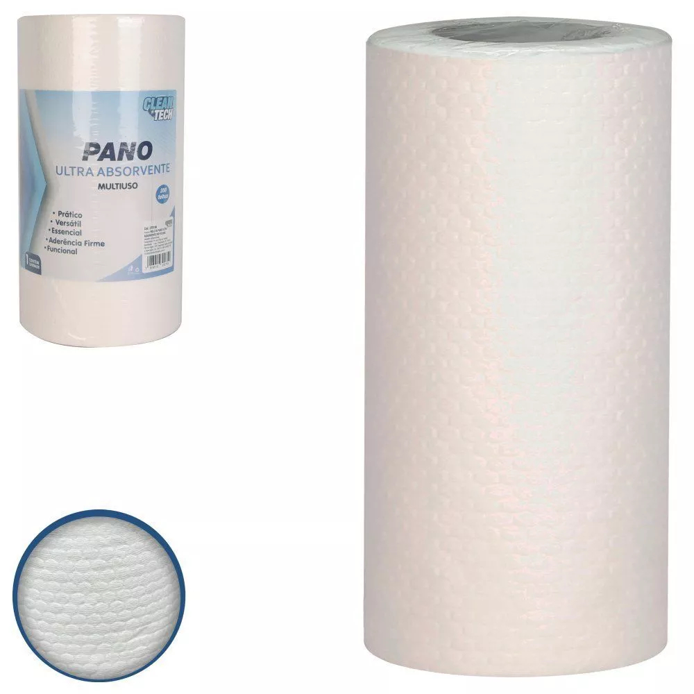 ✨ Rolo de Pano Ultra Absorvente Multiuso - 200 Folhas: Limpeza Rápida, Eficiente ✨