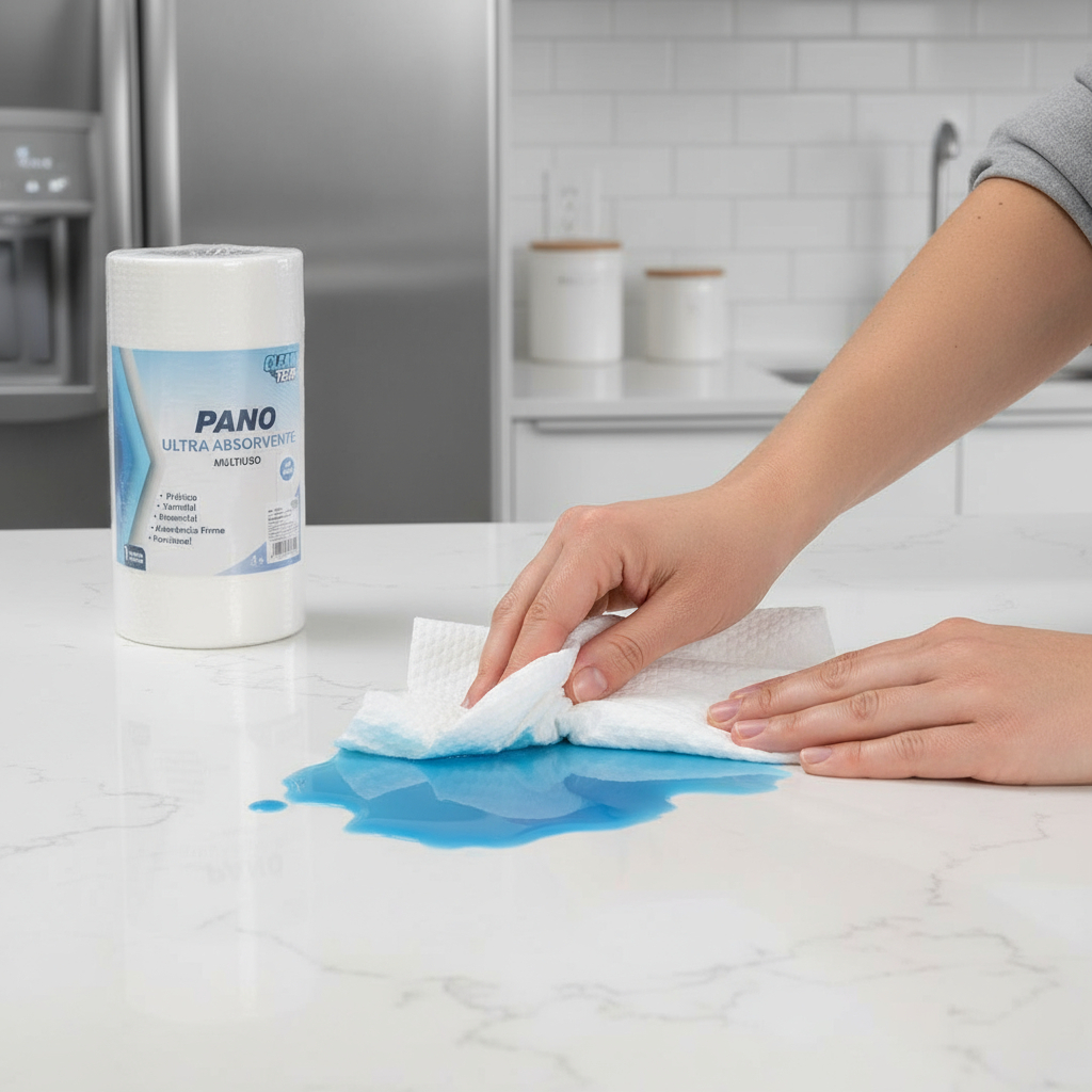 Rolo de Pano Multiuso Ultra Absorvente 100 Folhas Limpeza Doméstica Profissional