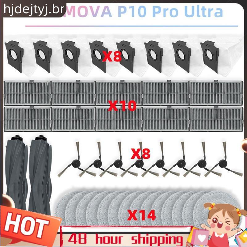 Para P10 Pro Ultra Peças De Vácuo Rolo Principal Escova Lateral Filtro Hepa Mop Pano Saco Pó Acessórios Substituição
