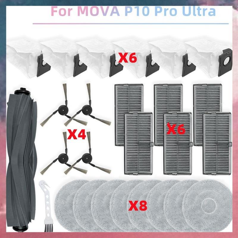 (Rjqx) Para P10 Pro Ultra Peças De Vácuo Principal Tricut Rolo Escova Lateral Filtro Hepa Mop Pano Saco De Poeira Acessó