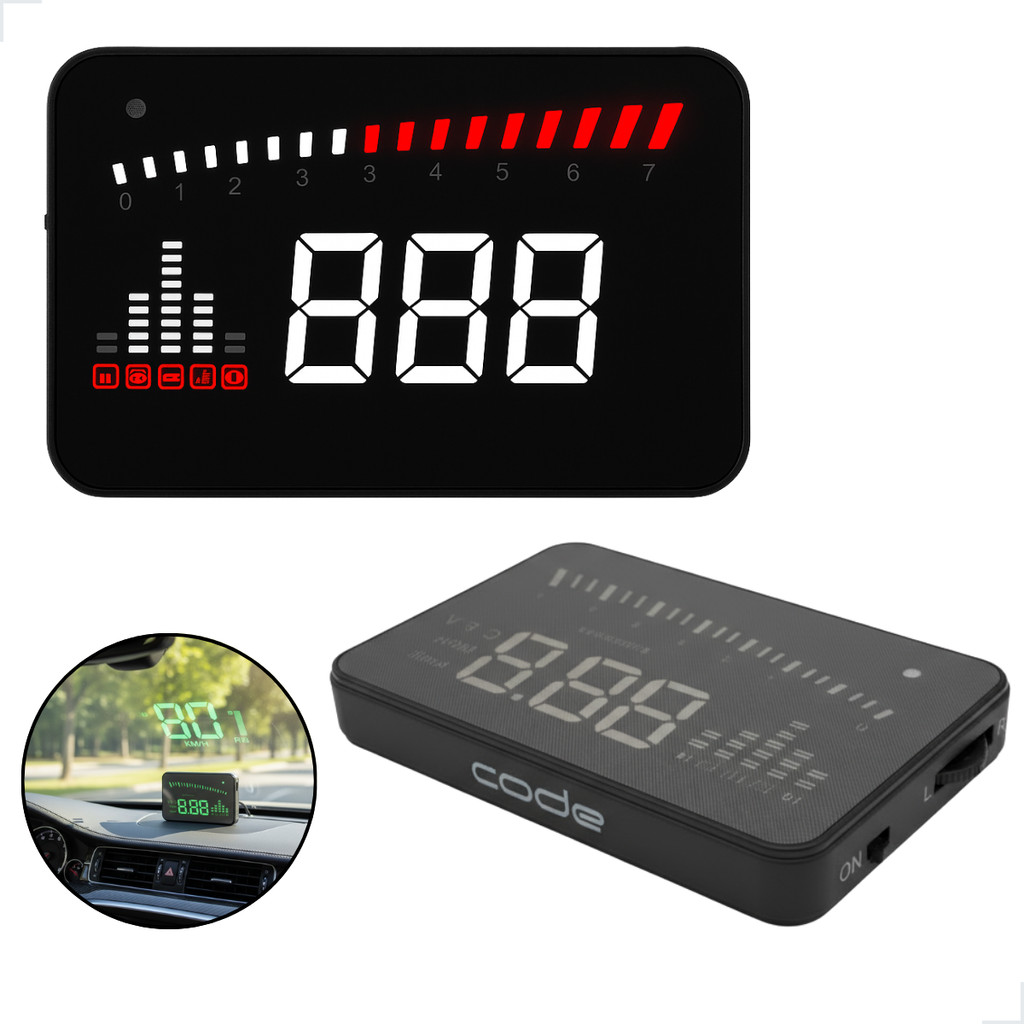 HUD Automotivo OBD2 Digital Para Carros Display De Velocidade E RPM Plug And Play