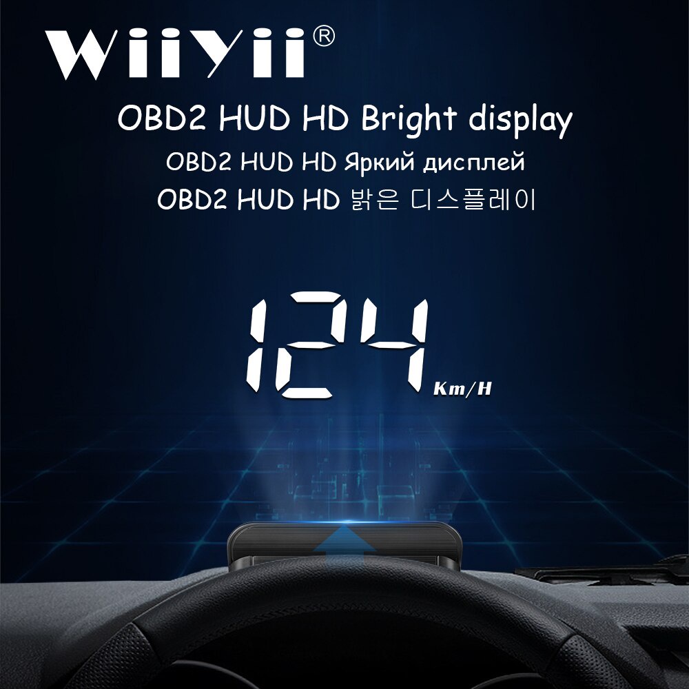 2021 Novo M13 Head-Up Display Carro KM/h MPH Eletrônica Automática OBD2 HUD Pára-Brisa Projetor Grande Fond Refrigerante