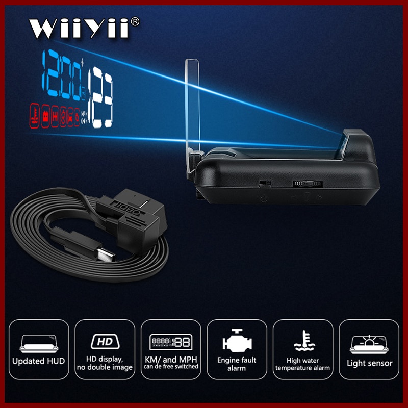 China Melhor OBD2 HUD Espelho Carro Head Up Display Digital Velocidade Projetor Alarme De Segurança Versão Atualizada Te