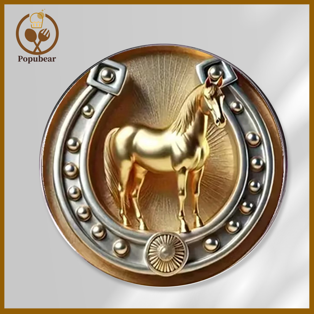 Women Alloy Brooch Retro Horse Head with Enamel Sun Design Lucky Symbol Pin for Suit Lapels Coats Hats – Vintage Style