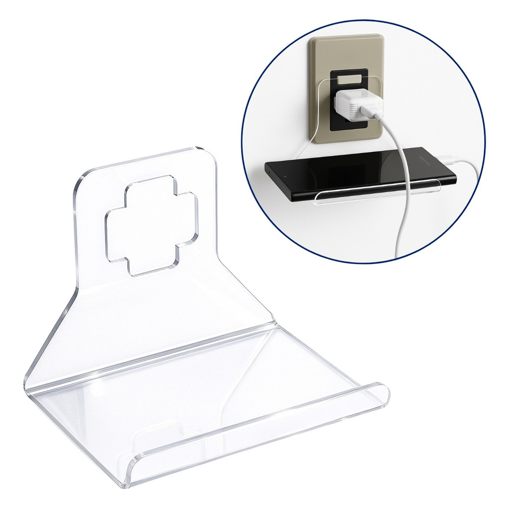 Suporte Celular Carregador Tomada Parede Base Dock Acrílico Universal Vertical Prático Leve