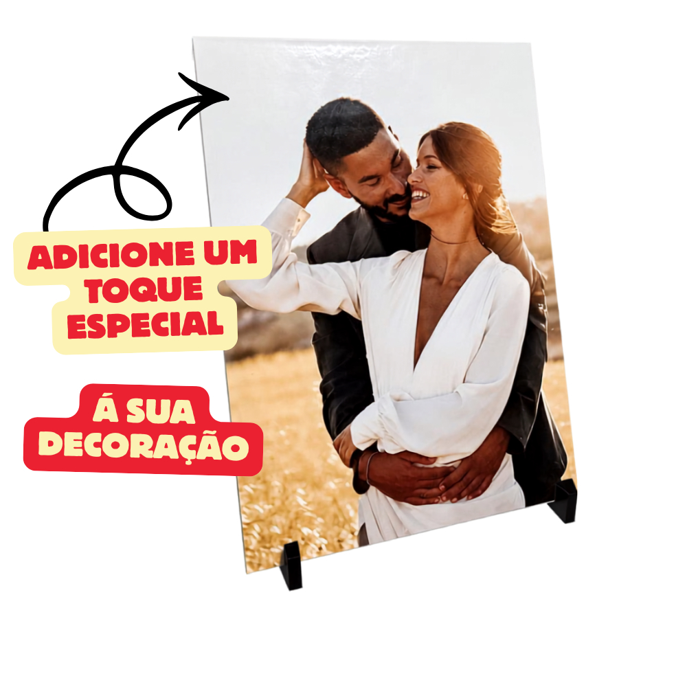 Quadro de Mesa Personalizado Quadrinho com  Suporte Incluso