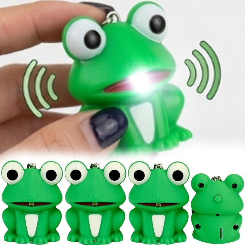 1/3/5 Unidades Chaveiro De Luz E Som LED Olhos De Sapo-Pingente De Animal De Desenho Animado-Chaveiros De Iluminação-Cha