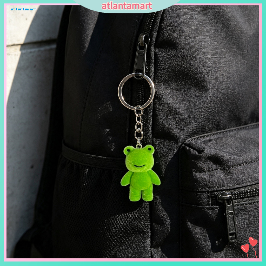 Atl Chaveiro Decorativo De Sapo Com Pingente De Animal 3D , Decoração Fofa Verde Sorridente , Ornamento De Mochila Núcle