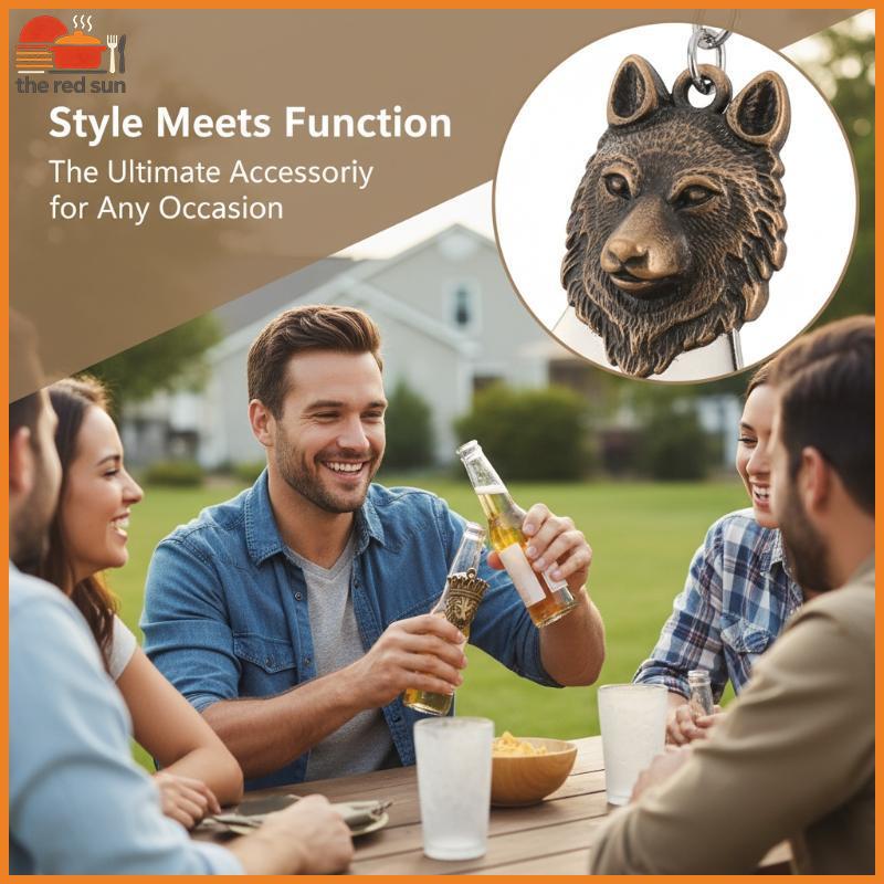 TSBR Portátil Metal Animal Abridor De Garrafa Chaveiro Retro Bronze Sapo Lobo Tartaruga Leão Pingente Para Transporte Di