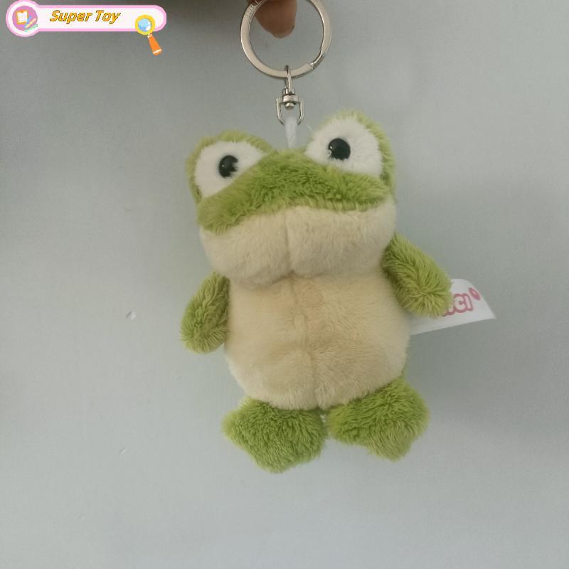 SUPERTOY Dos Desenhos Animados Bonito Verde Pequeno Sapo Brinquedo De Pelúcia Pingente Animal Chaveiro Bapa Decoração Fe