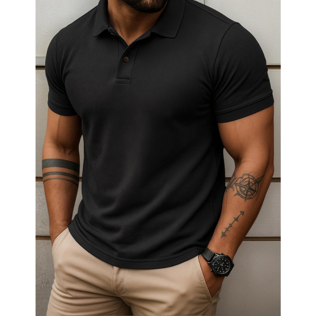 Camisa Polo Piquet Masculina Algodão Premium Casual Conforto