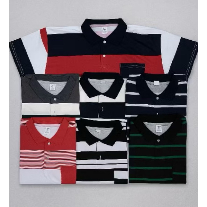 Kit 03 Camisa Gola Polo Masculina Listrada Algodão COM BOLSO Tendência Casual