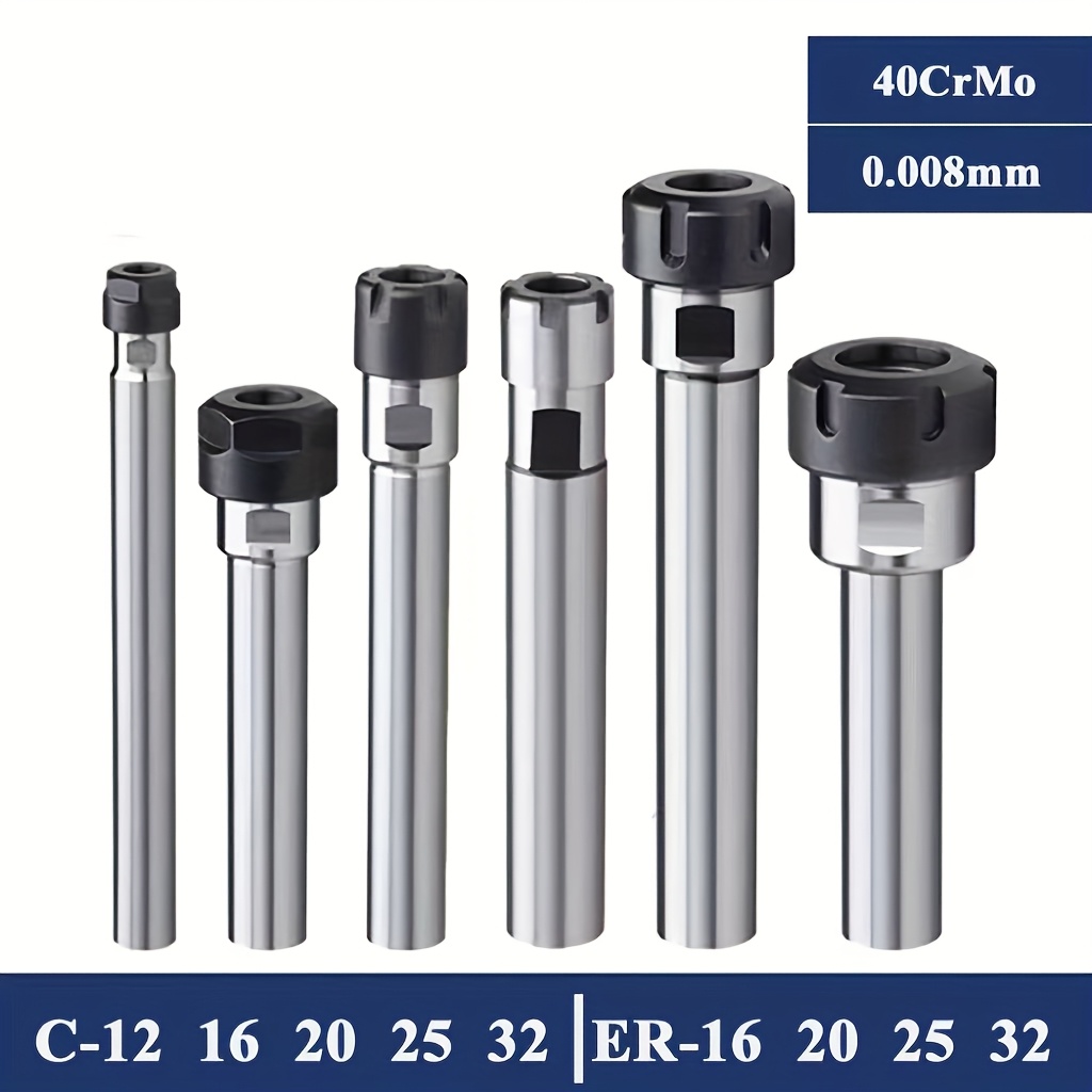Um Conjunto De Barra De Extensão ER De Alta Precisão , Haste De Reta ER11/ER16/ER20 Para Mandril De Pinça CNC E Ferramen