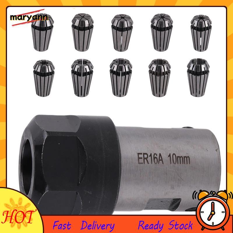 10 Pçs Pinça De Mola ER16 Mandril Eixo Do Motor Extensão Haste Torno Ferramentas Titular Interno 10MM