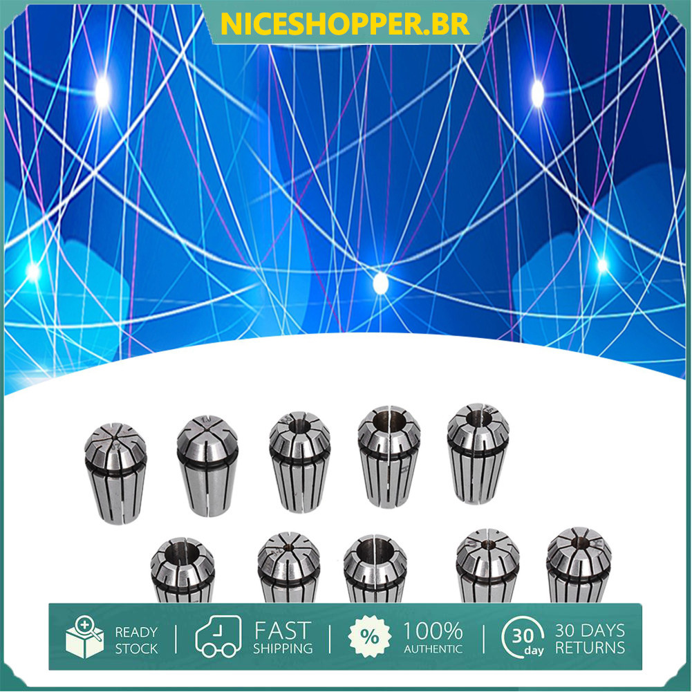 niceshopper.br 10 unidades conjunto de mandril ER16 pinça de mola de aço de alta velocidade para máquina de gravação