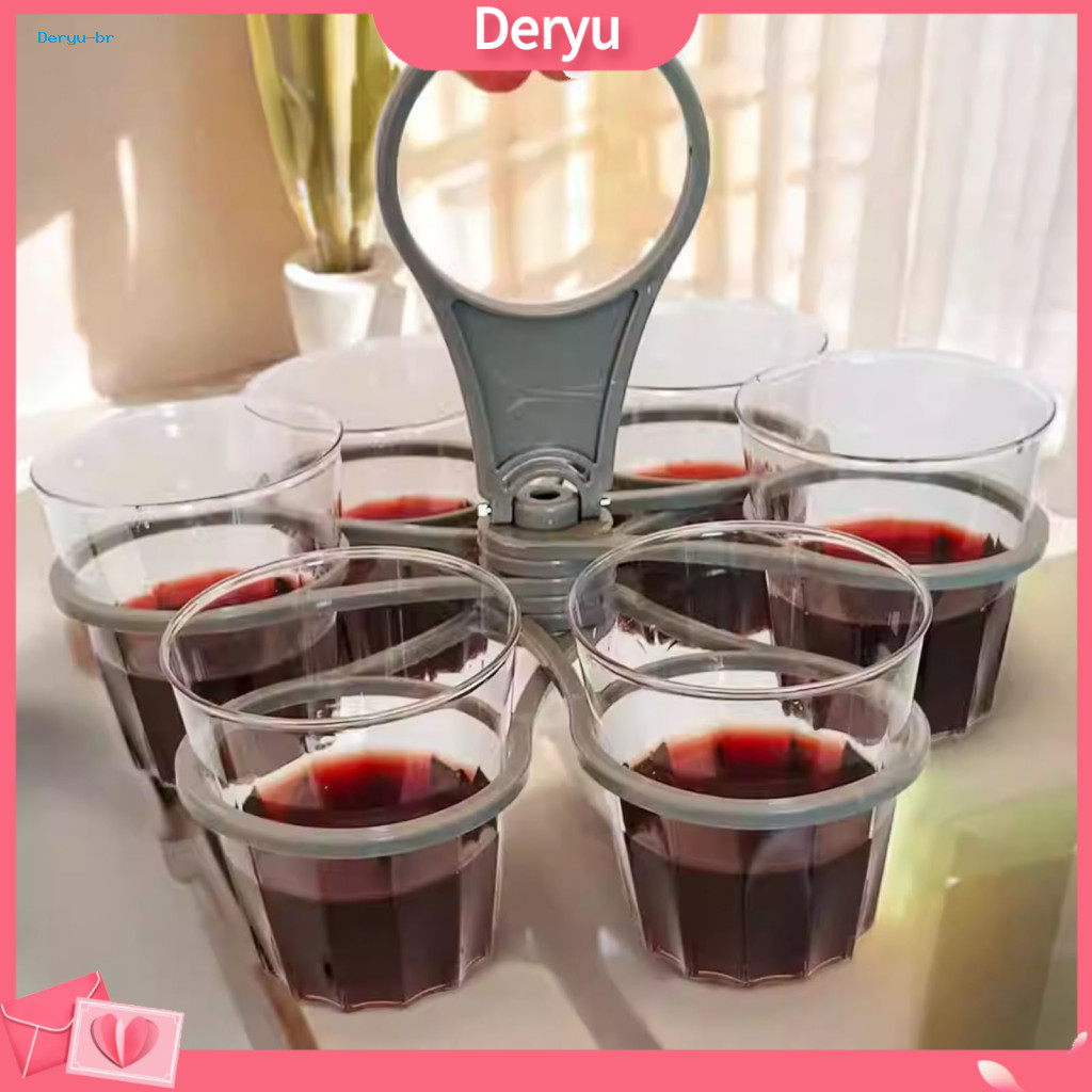 Foldable Cup Carrier 6-cup Drink with Handle – Space-saving Reusable Pp Tray for Delivery Outdoor Picnics Parties Dura
