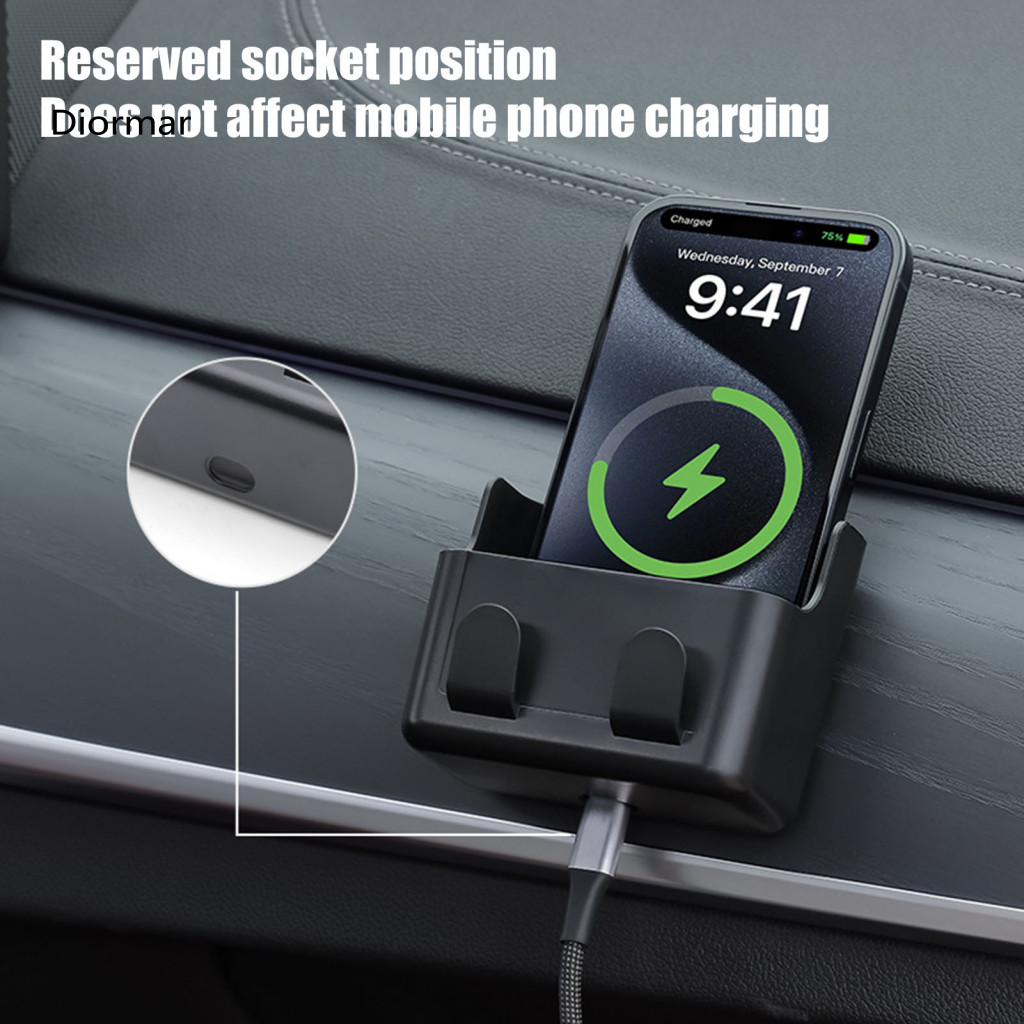 Car Organizer with Hook Dashboard Storage Box Multi-function – Self-adhesive Tray for Phone Cards Wallet Vehicle Home
