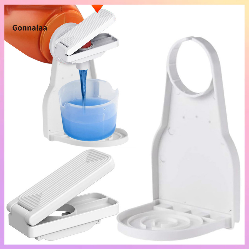 Laundry Detergent Dispenser with Nozzle Switch – Easy Installation Labor-saving Cup Holder Drip Tray Set for Convenien