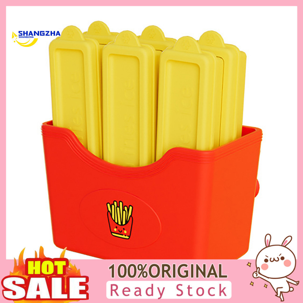 No Spill Ice Tray Labor Saving Silicone Pop Mold with Suction Cup – Fries Shape Cube Bpa-free Easy-release Perfect for