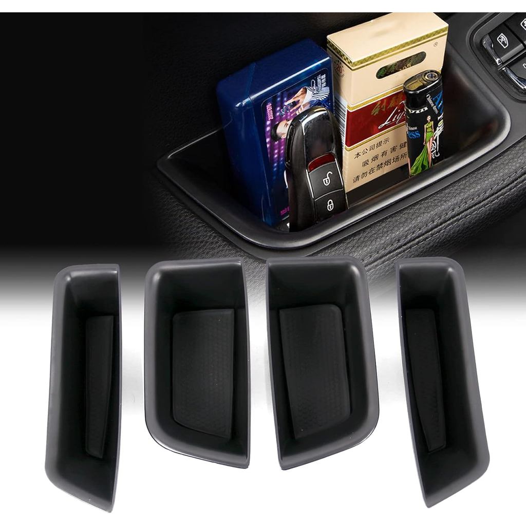 RYANSTAR RACING 4PCS Interior Car Side Door Storage Box Compatible with 2015-2025 Porsche Macan Pallets Car Door Tray Or