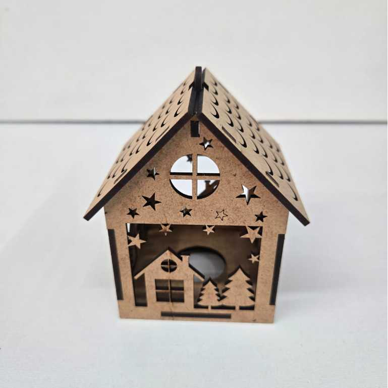 Casinha De Natal Enfeito Decorativo Em Mdf 3mm