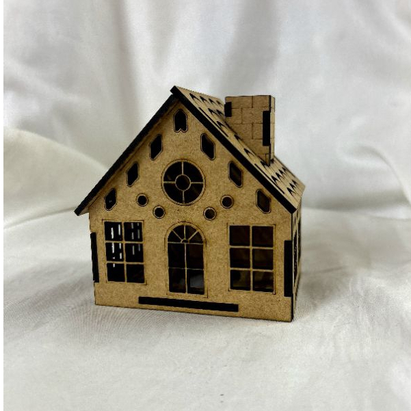 Casinhas Natalinas 10cm MDF Cru – Presépio e Decoração de Natal KIT com o trio ou Avulsas