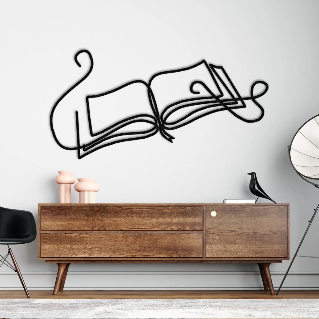 Quadro Decorativo Livro Minimalista Aplique De Parede Vazado Mdf 3mm