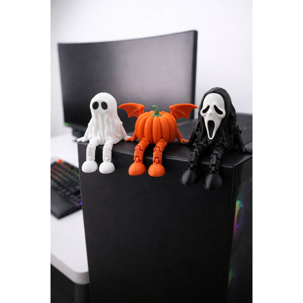 Kit Pânico | Fantasma | Abóbora  | Ghostface | Decorativos Articulados | gamer  | Estante  +BRINDE
