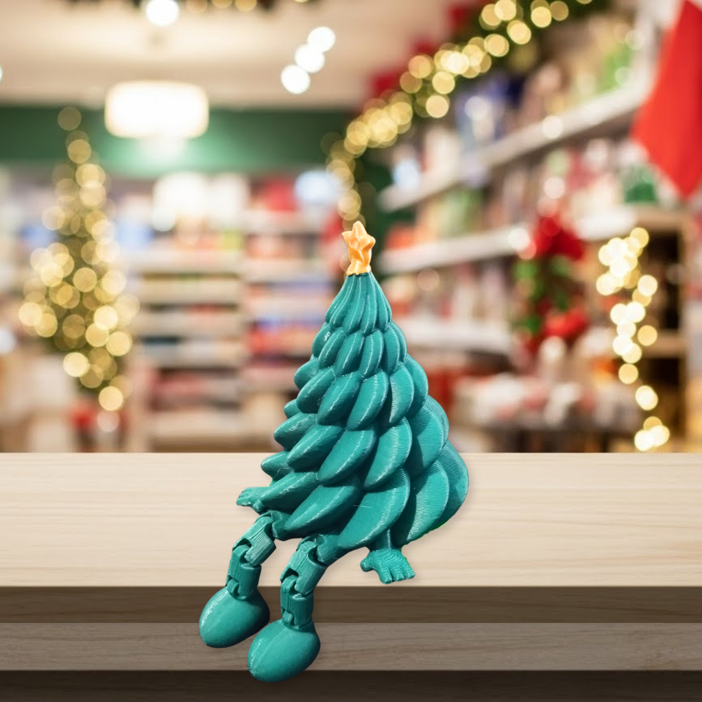 Árvore Natal Articulada Decorativa | Impressão 3D | Mini Árvore Natalina | Pernas Móveis | Enfeite