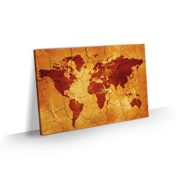 Quadro Decorativo Mapa Mundi Estilo Vintage Retrô Canvas