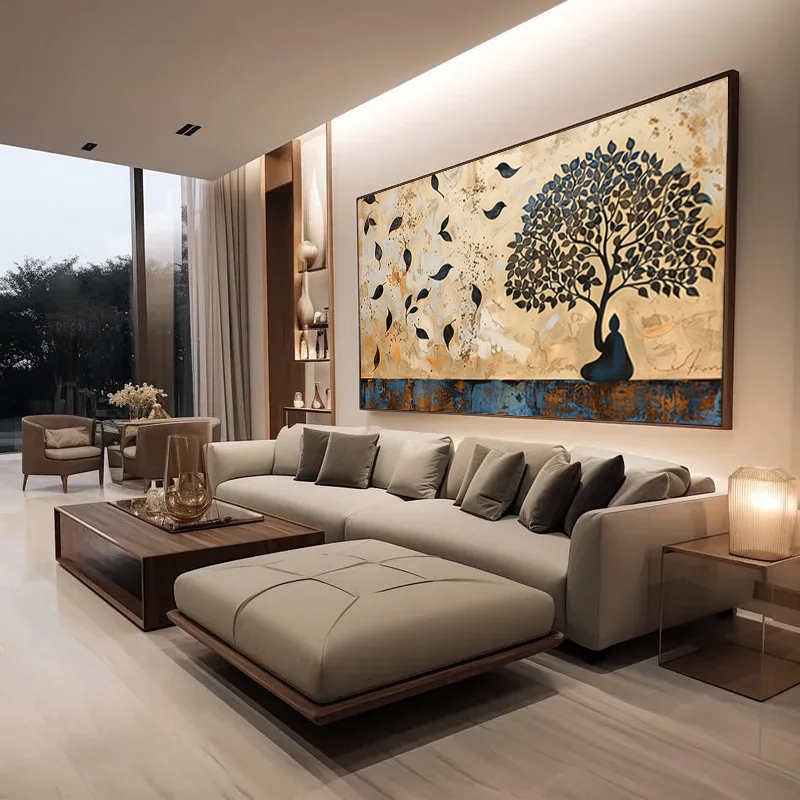 Quadro Canvas Arvore da Vida Vintage Meditação Yoga Decoração