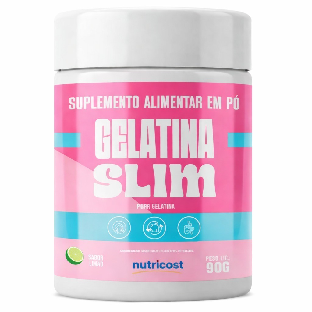 Gelatina Slim sabor Morango 90 g Suplemento Alimentar Original Pronta Entrega
