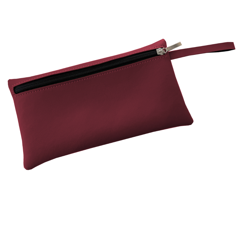 Bolsa Nécessaire de Mão Organizadora em Couro Sintético Bordo
