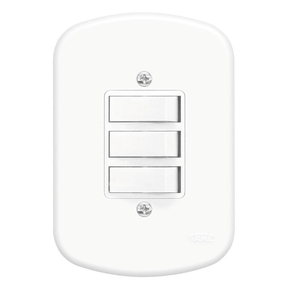 Conjunto 1 interruptor simples 2 paralelos fame blanc